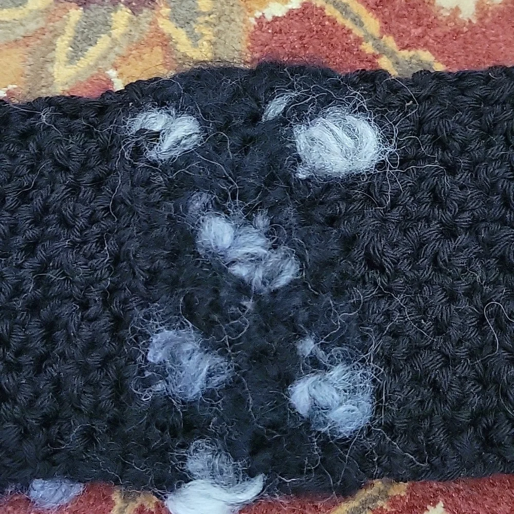 HAND CRAFTED Acrylic Black Set HAND MADE Infinity Scarf Headband